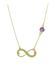 Necklace infinity Yellow gold K14 with Amethyst Code 011616