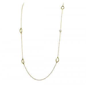Necklace Yellow gold K14 with pearl Code 011620
