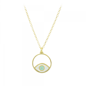 Necklace Eye Yellow gold K14 with ceramic Code 011624