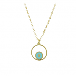 Necklace Eye Yellow gold K14 with ceramic Code 011629