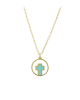 Necklace Cross Yellow gold K14 with ceramic Code 011630