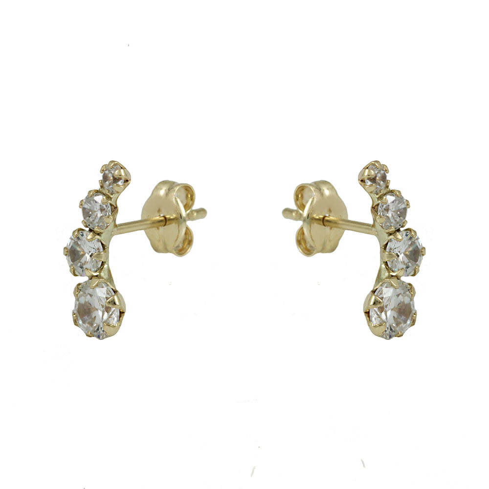 Earrings Yellow gold K14 with semiprecious stones Code 011757