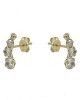 Earrings Yellow gold K14 with semiprecious stones Code 011757