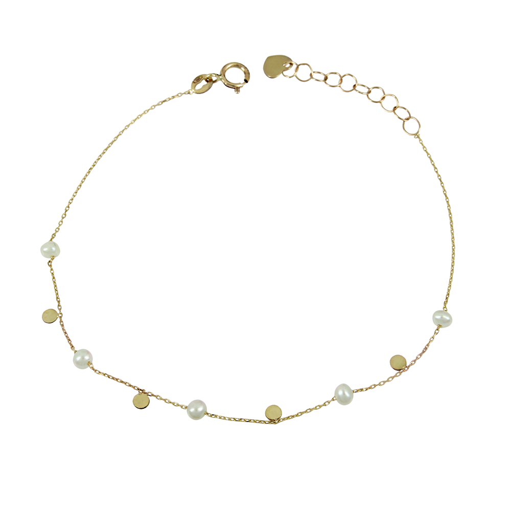 Bracelet Yellow gold K14 with pearls Code 011779