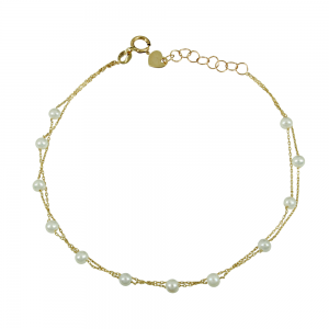 Bracelet Yellow gold K14 with pearls Code 011780