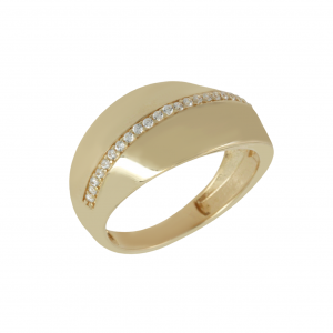 Ring Yellow gold K14 with semiprecious crystals Code 011815