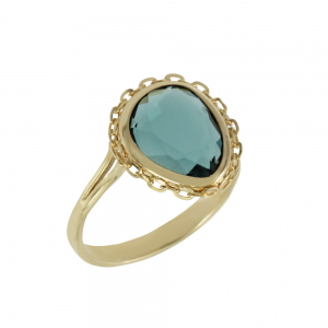 Ring Yellow gold K14 with semiprecious stones Code 011818