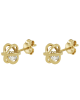 Earrings Yellow gold K14 with semiprecious crystal Code 011886