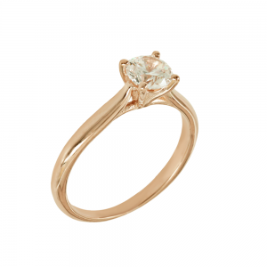 Solitaire ring Pink gold K14 with semiprecious stone Code 011965