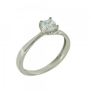Solitaire ring White gold K14 with semiprecious stone Code 011971