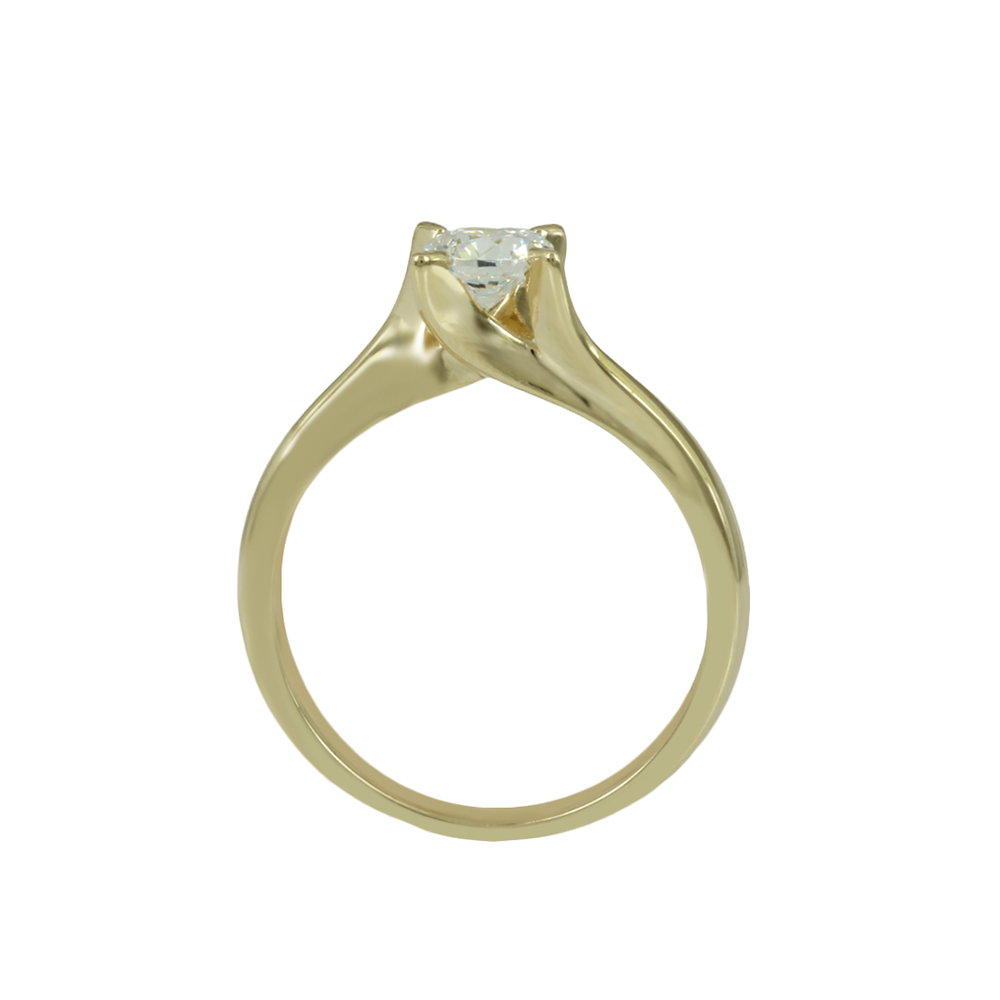 Μονόπετρο δαχτυλίδι Κίτρινος χρυσός Κ14 με ημιπολύτιμη πέτρα Κωδικός 011986