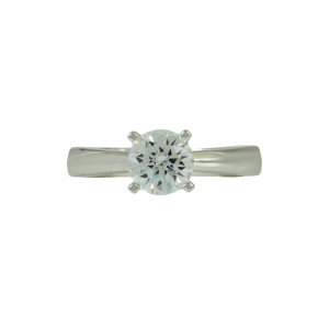 Solitaire ring White gold K14 with semiprecious stone Code 011992