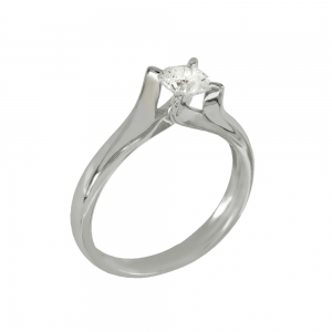 Solitaire ring White gold K14 with semiprecious stone Code 011993