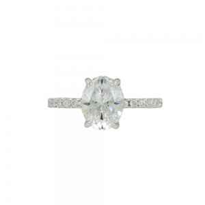 Solitaire ring White gold K14 with semiprecious stones Code 011994