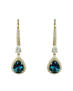 Earrings Yellow gold  K14 with semiprecious stones Code 012029