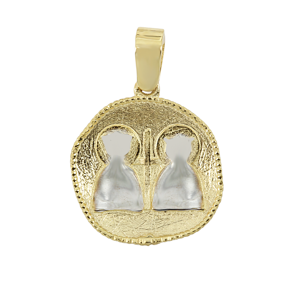 Christian pendant Yellow and white gold K14 Code 012059