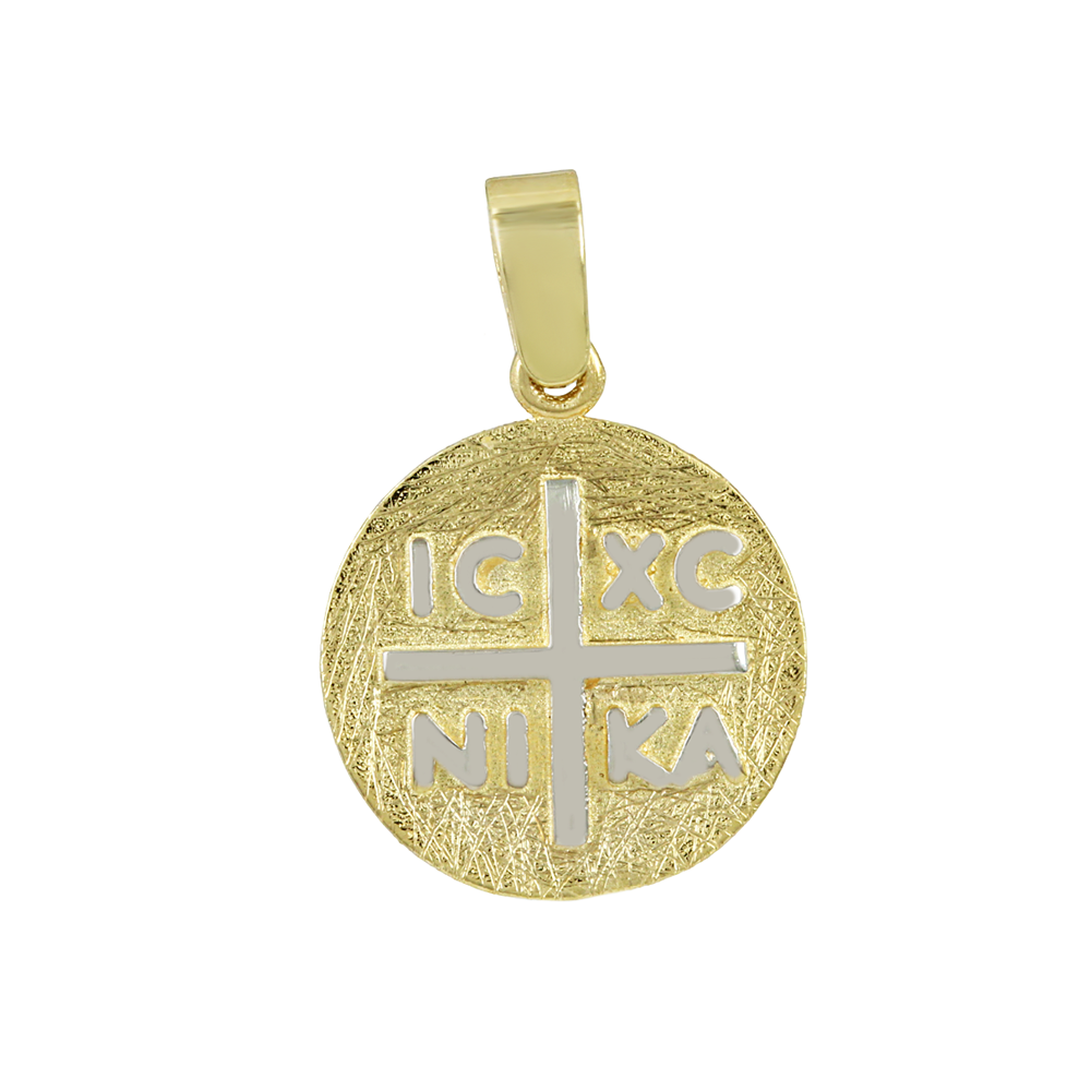 Christian pendant Yellow and white gold K14 Code 012064