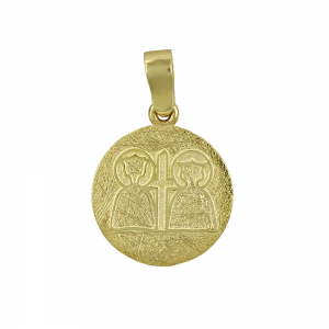 Christian pendant Yellow gold K14 with semiprecious crystal Code 012071