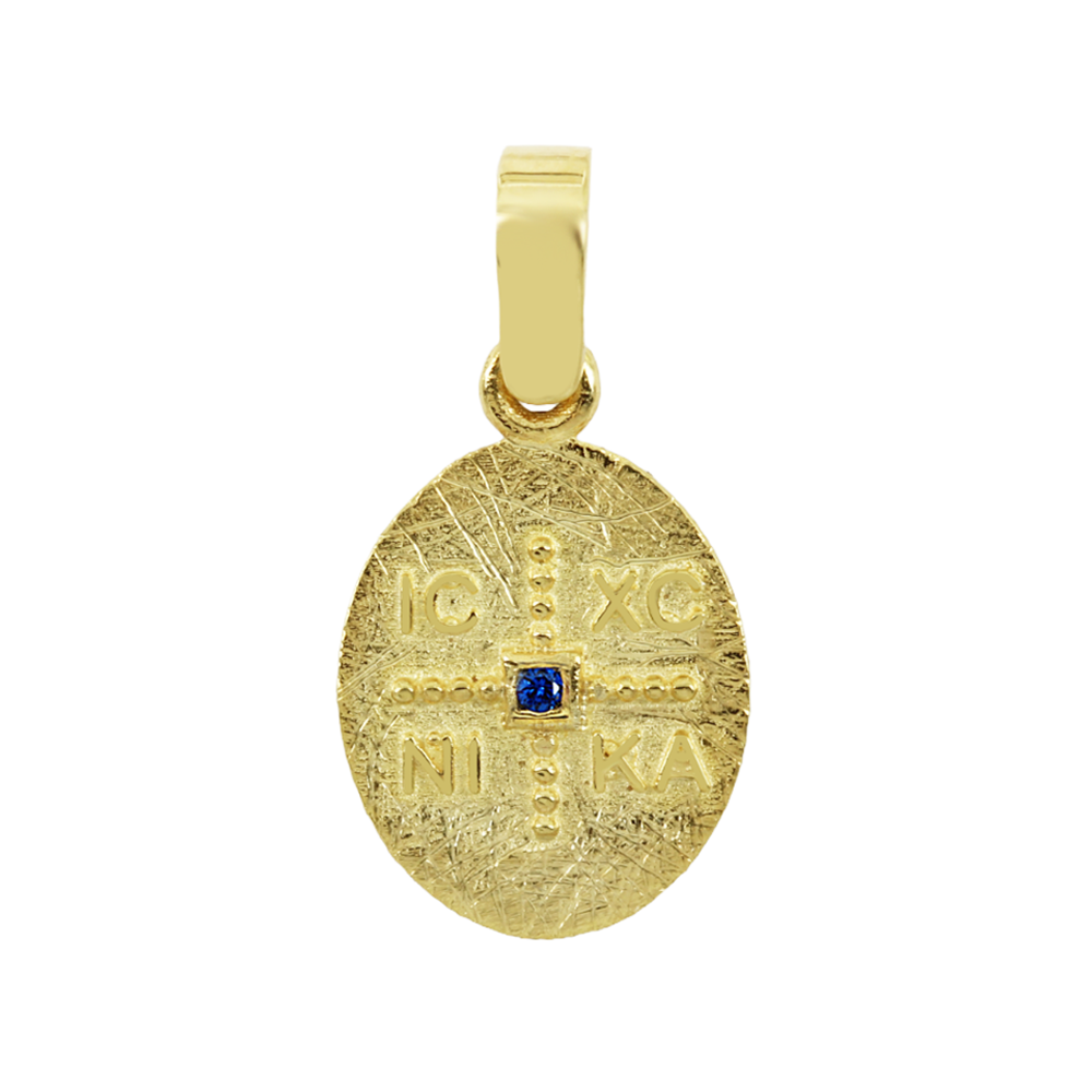 Christian pendant Yellow gold K14 with semiprecious crystal Code 012072 Christian pendant Yellow gold K14 with semiprecious crystal Code 012072