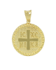 Christian pendant Yellow gold K14 with semiprecious crystals Code 012078