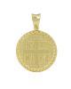 Christian pendant Yellow gold K14 with semiprecious crystals Code 012079