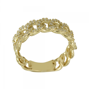 Ring Yellow gold K14 with semiprecious crystals Code 012192