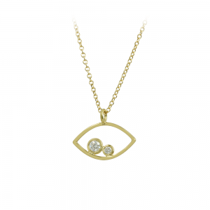 Necklace Eye Yellow gold K14 with diamonds Code 012209