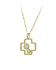 Necklace Cross Yellow gold K14 with diamonds Code 012210