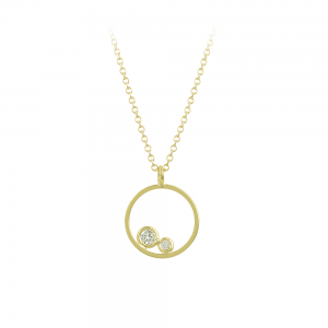 Necklace Cycle Yellow gold K14 with diamonds Code 012213