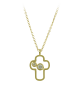 Necklace Cross Yellow gold K14 with diamonds Code 012218