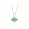 Necklace Eye Yellow gold K14 with diamonds and ceramic Code 012223