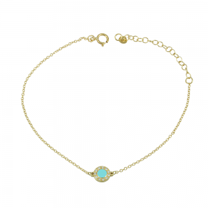 Bracelet Yellow gold K14 with diamonds and ceramic Code 012231