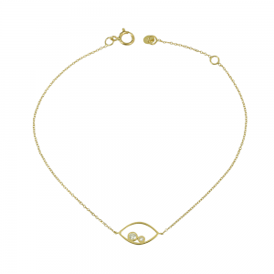 Bracelet Eye shape Yellow gold K14 with diamond Code 012235