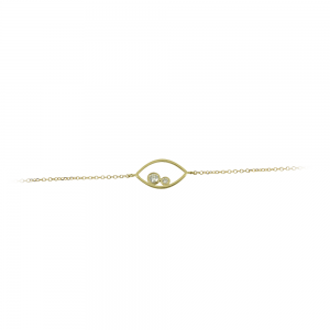 Bracelet Eye shape Yellow gold K14 with diamond Code 012235