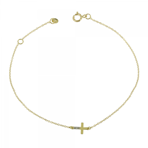 Bracelet Cross Yellow gold K14 with diamond Code 012236