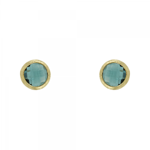 Earrings Yellow gold K14 with London Blue Topaz Code 012383