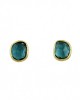 Earrings Yellow gold K14 with London Blue Topaz Code 012387