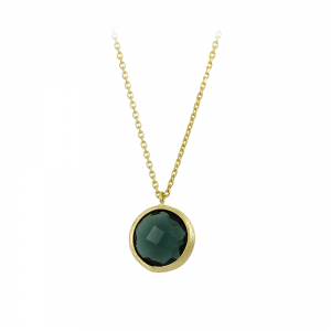 Necklace Yellow gold K14 Βlue Topaz Code 012393