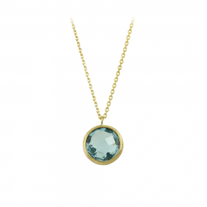 Necklace Yellow gold K14 Blue Topaz Code 012394