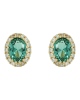 Rosette earrings Yellow gold K14 with semiprecious stones Code 012412