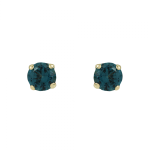 Earrings Yellow gold K14 with semiprecious stone Code 012413