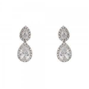 Earrings White gold K14 with semiprecious stones Code 012415