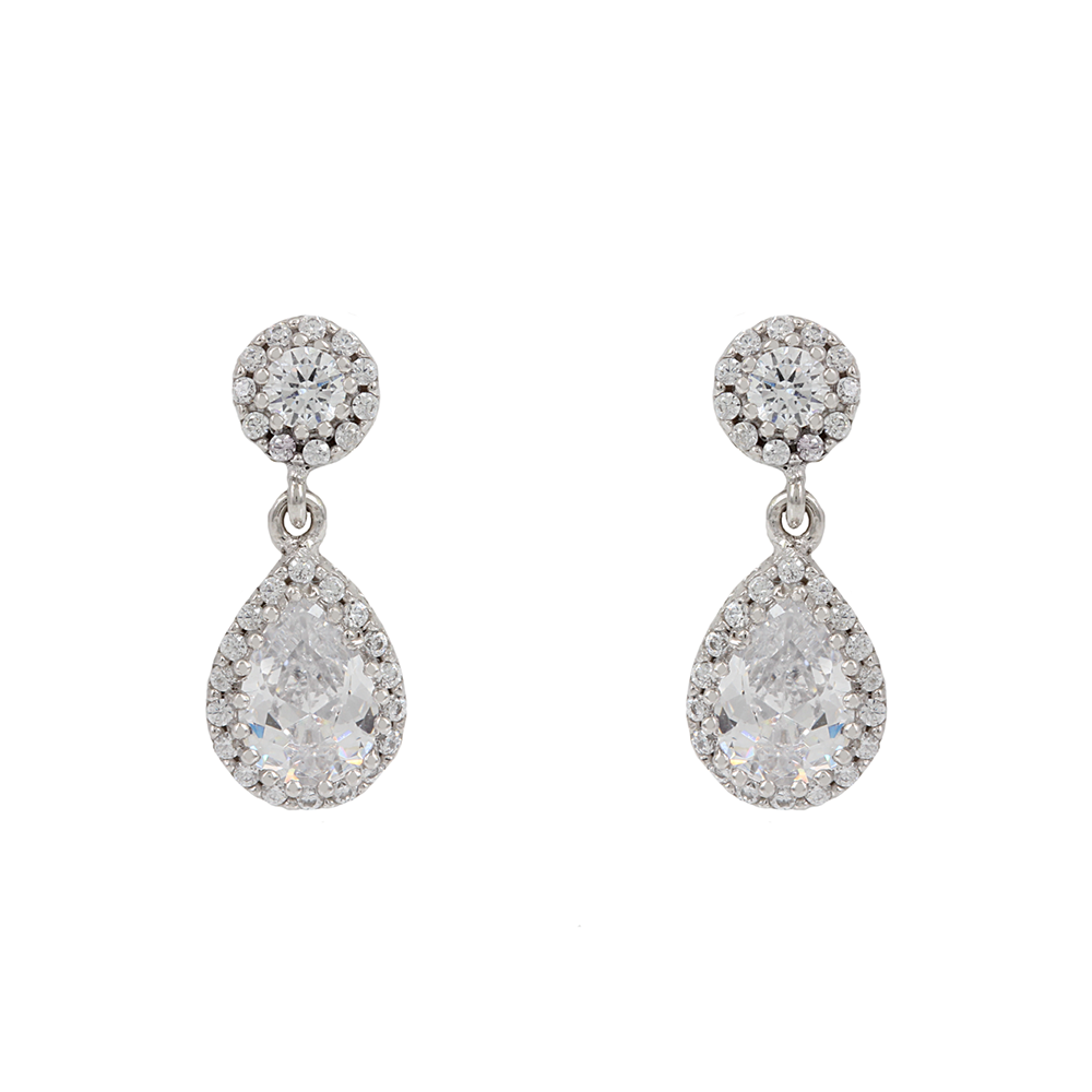 Earrings White gold K14 with semiprecious stones Code 012416