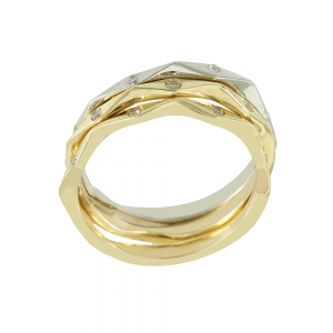 BIcolor ring White and yellow gold K14 Code 012426
