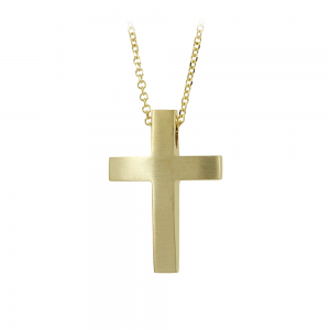 Cross with chain, Yellow gold K14 Code 012457