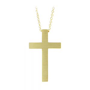 Cross with chain, Yellow gold K14 Code 012458