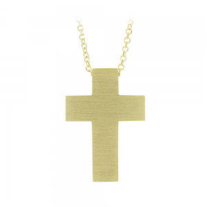 Cross with chain, Yellow gold K14 Code 012459