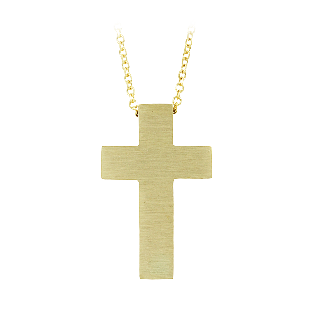 Σταυρός με αλυσίδα, Κίτρινος χρυσός Κ14 Κωδικός 011460