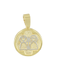Christian pendant Yellow and white gold K14 with semiprecious crystals Code 012462