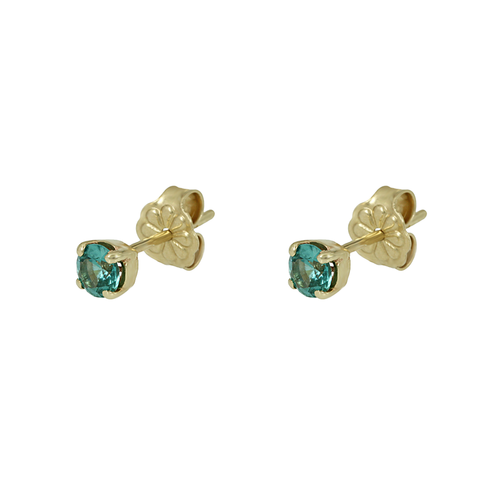 Earrings Yellow gold K14 with semiprecious stone Code 012472